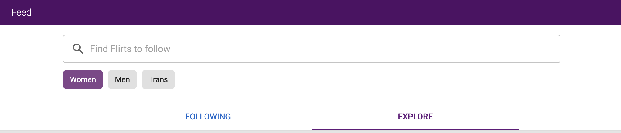 Screenshot of filter chips