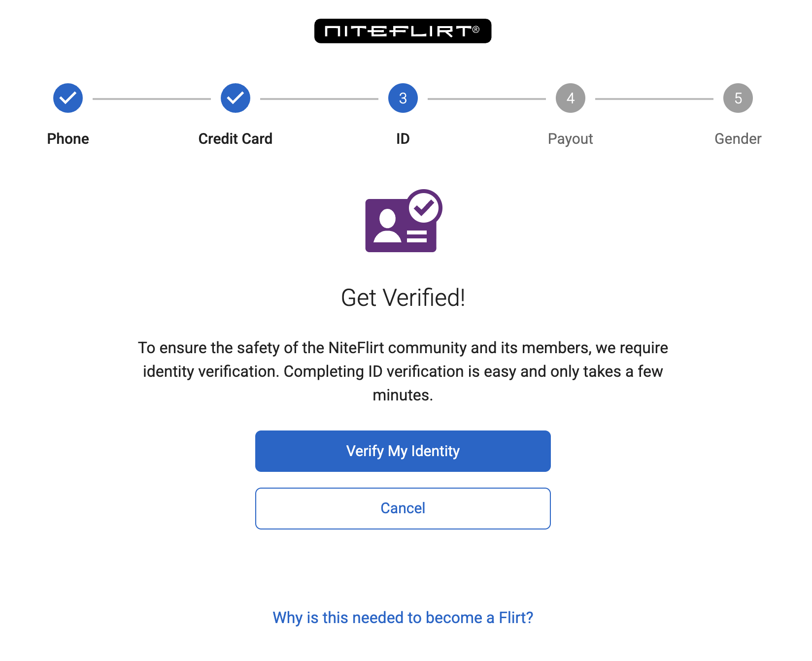 Onboarding verify your identity