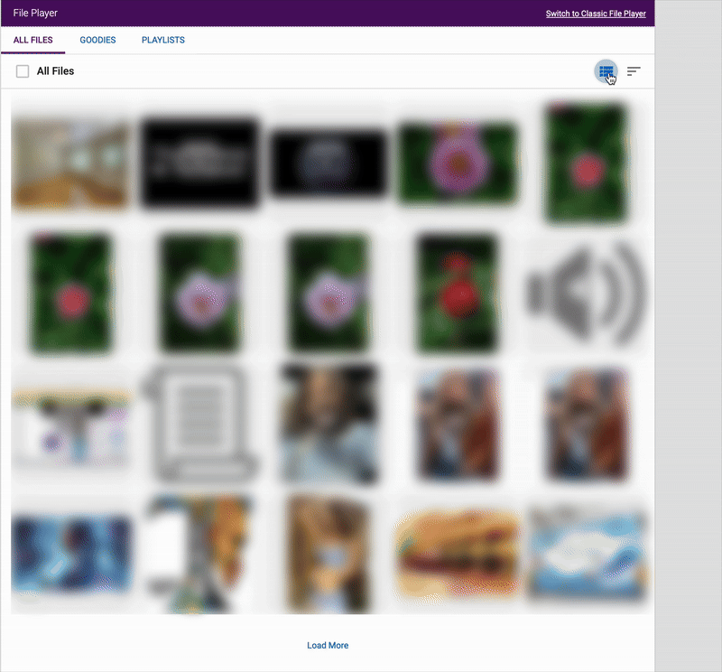 File Player filtering and sorting