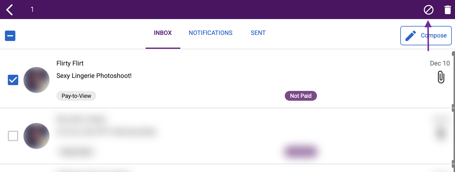 Blocking from Inbox