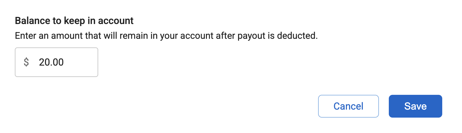 Balance To Keep In Account