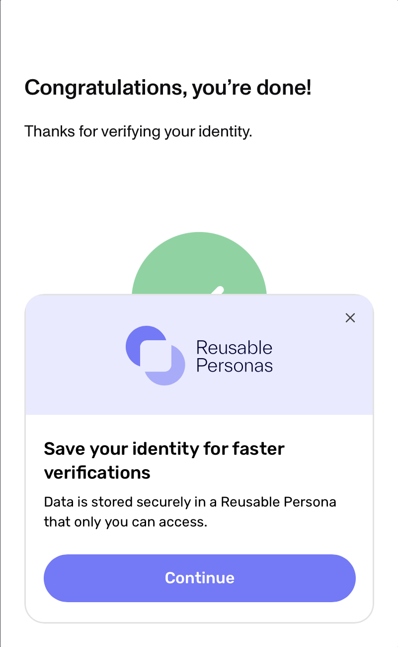 Verification complete screen