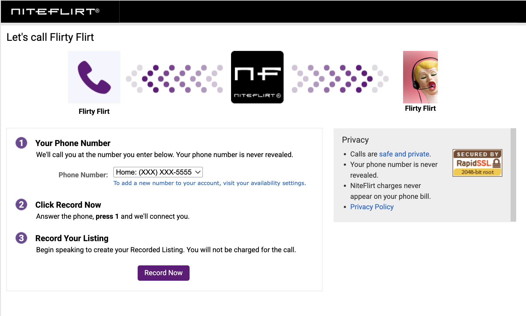 Call to record screen