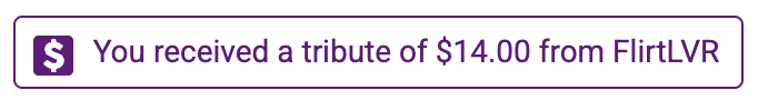 Tribute received in Chat