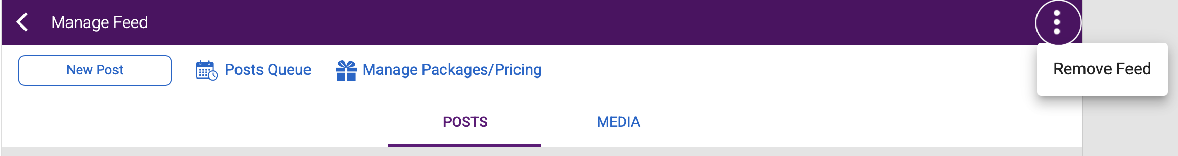 Manage Feed Options