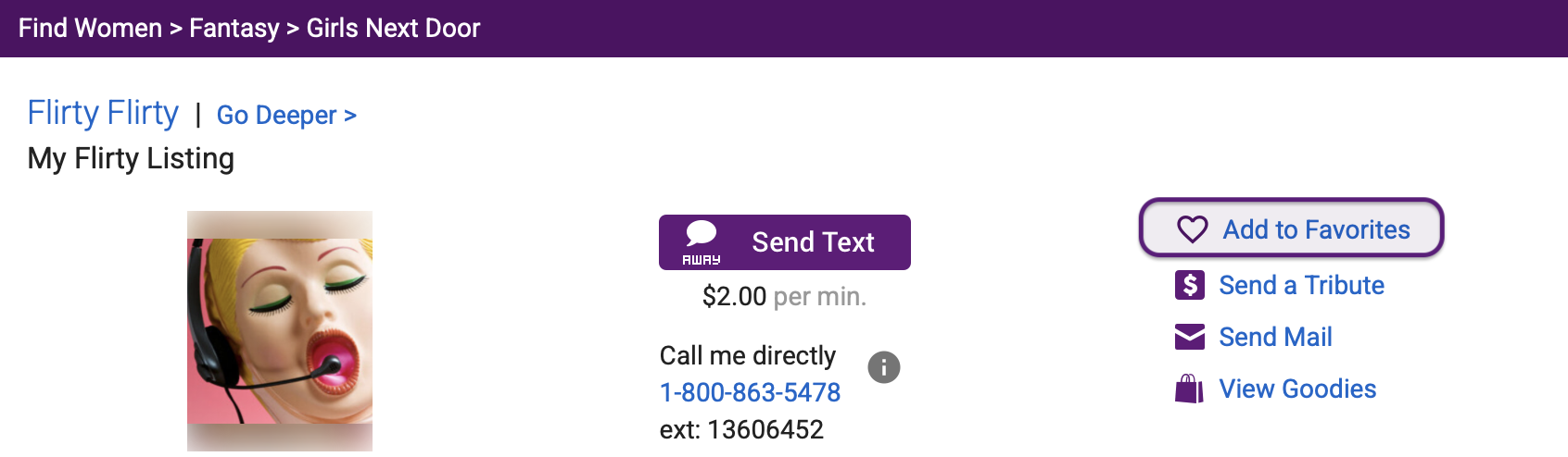 Add to Favorites on Listing Details Page