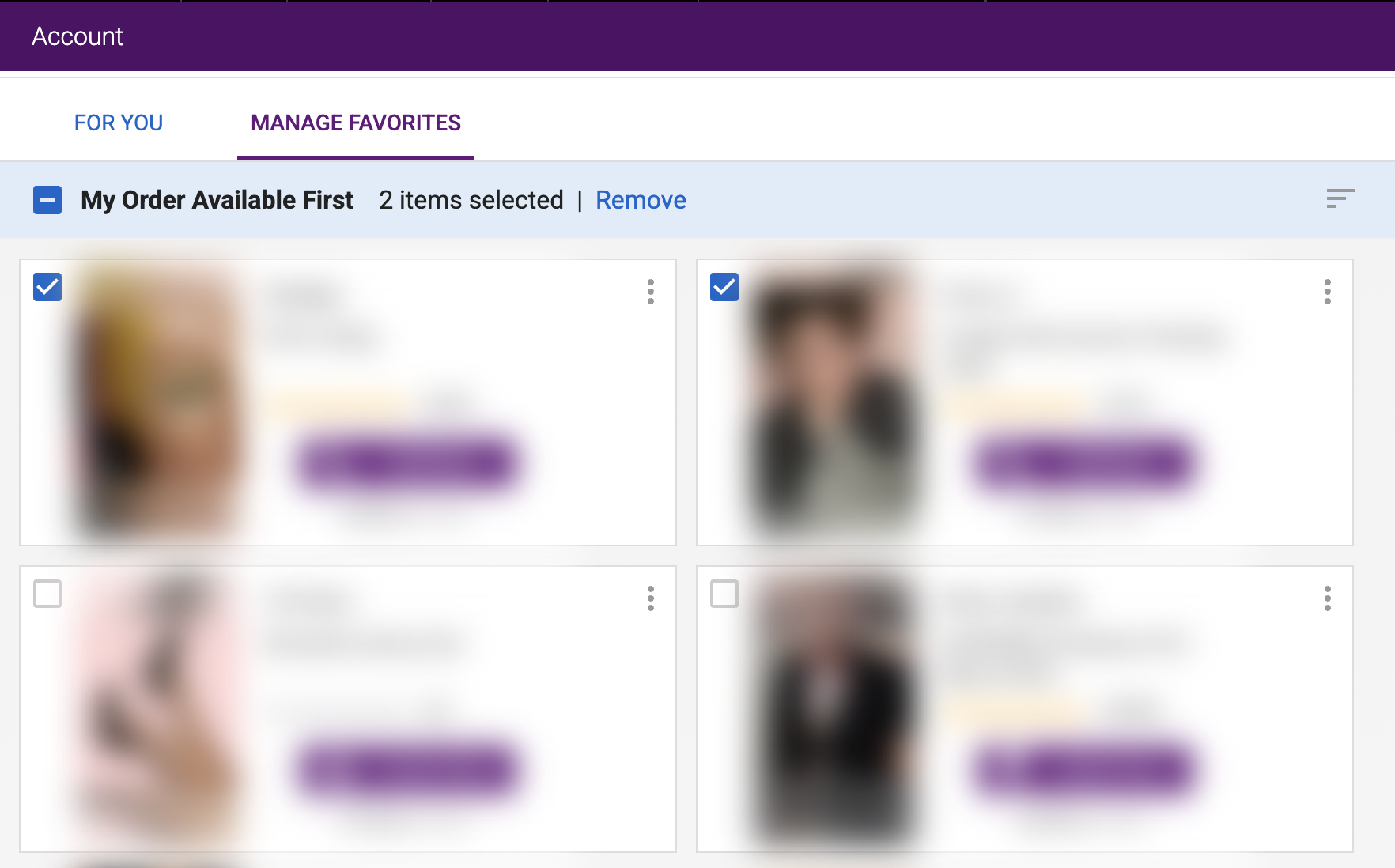 Bulk remove favorites