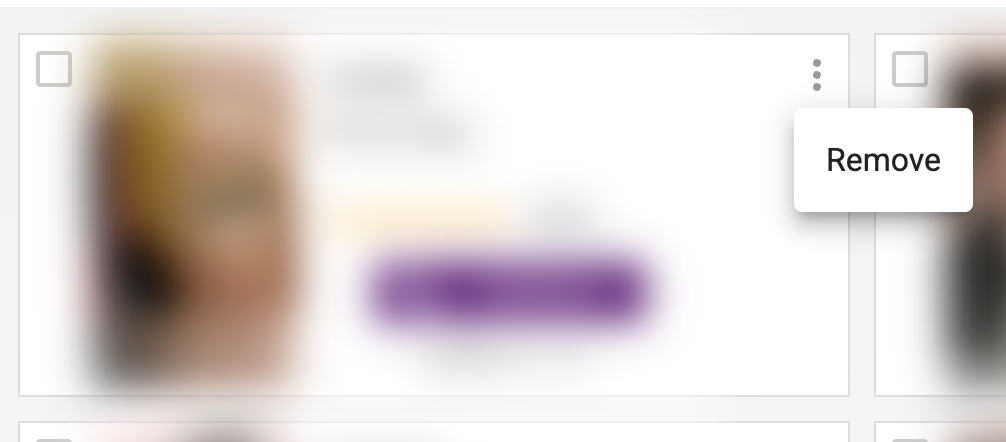 Remove favorite using kebab menu