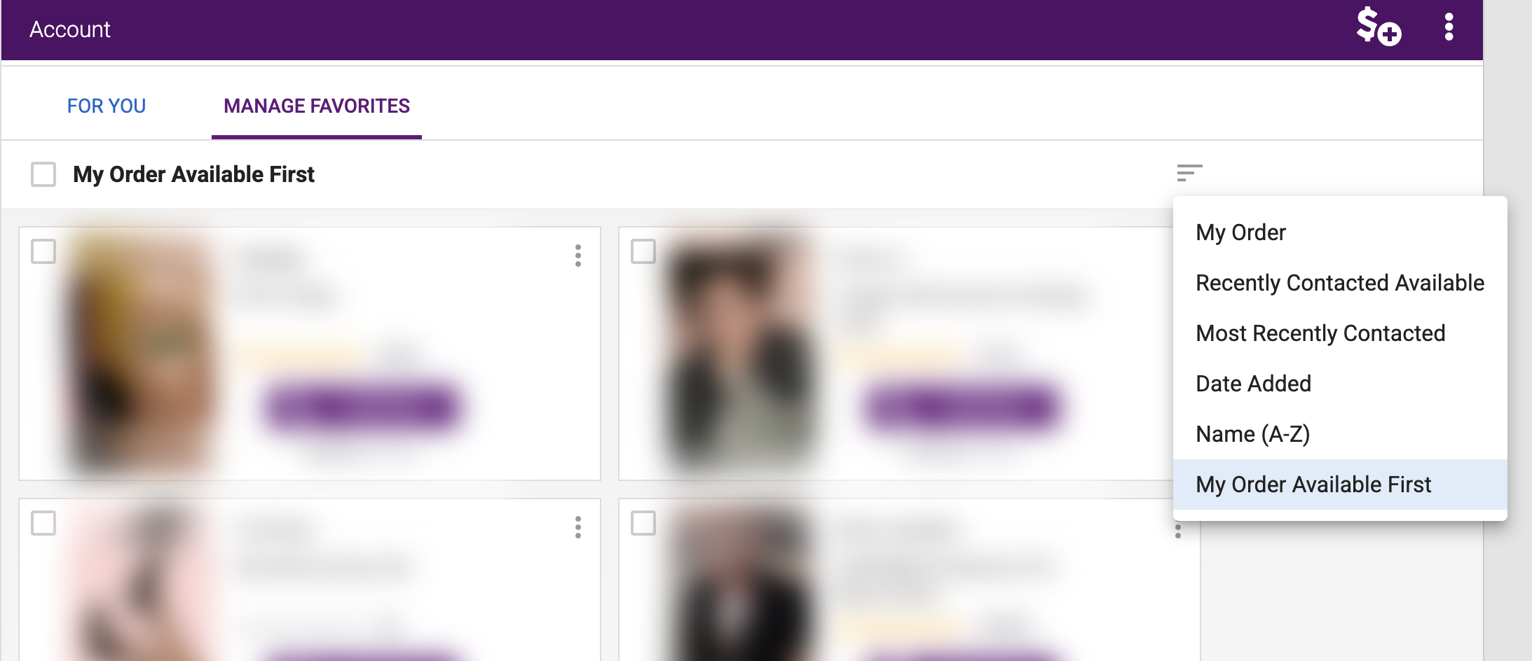 Filter Icon Sorting