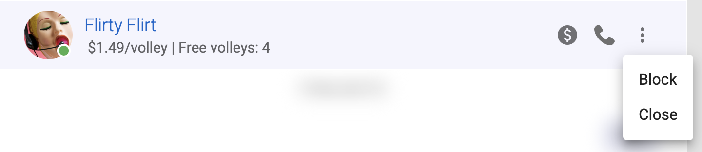 Customer chat header options