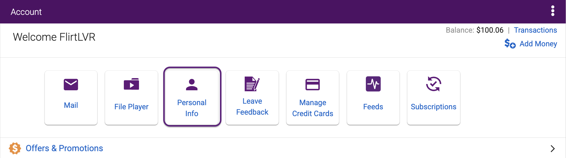 Account Personal Info