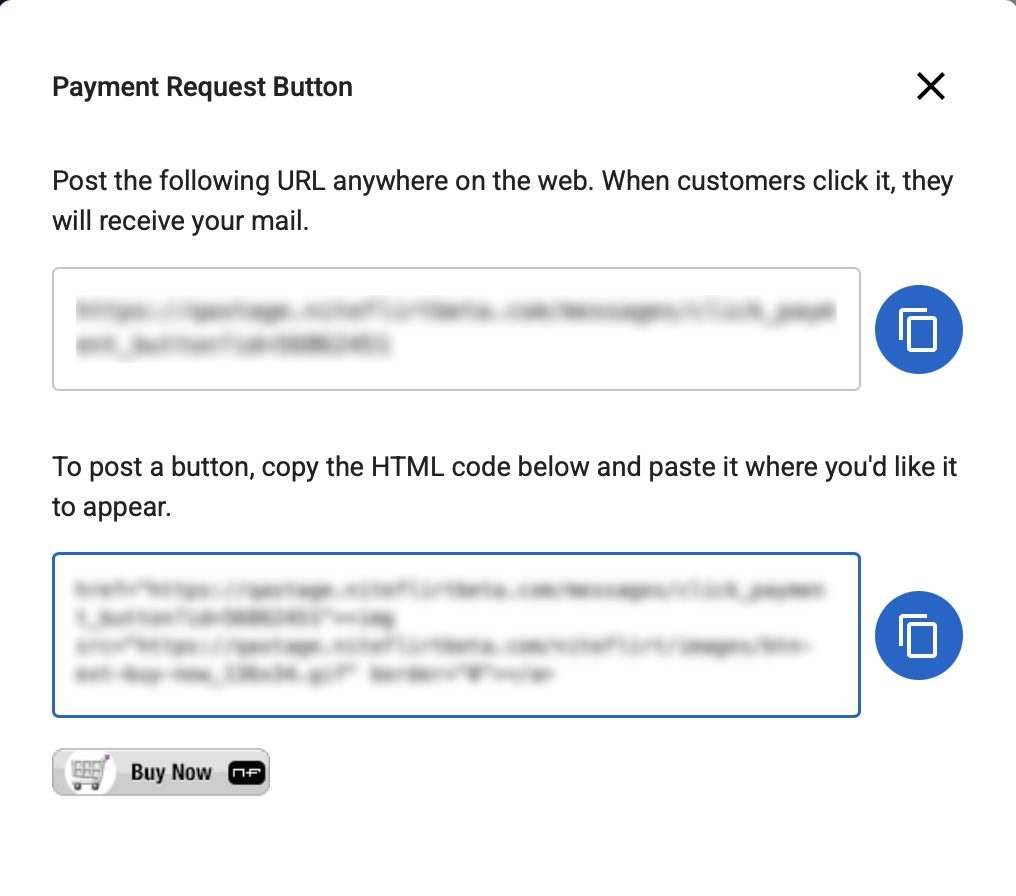 Button link and HTML code