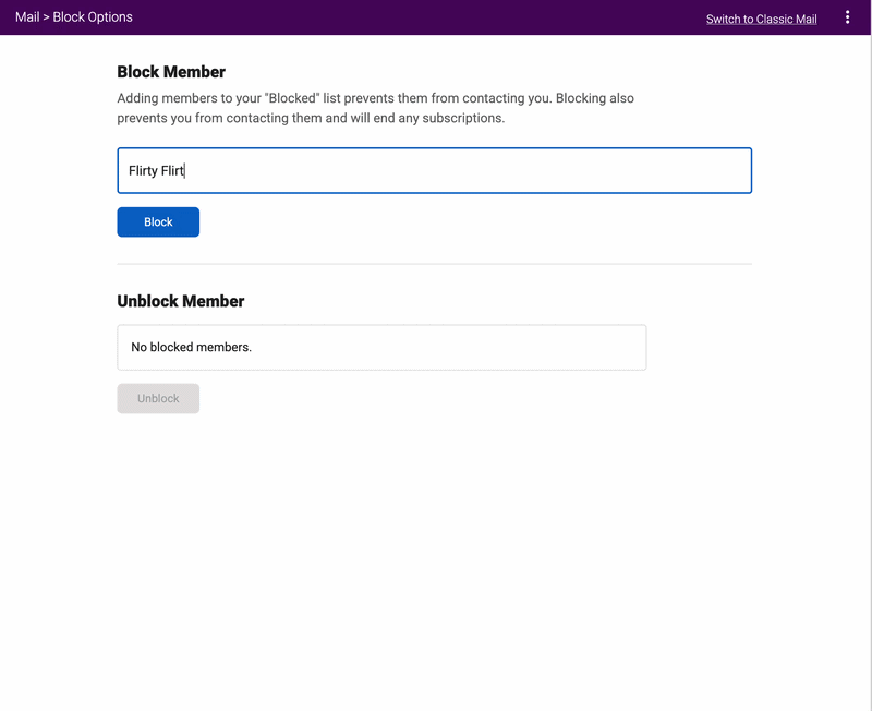 Blocked Members