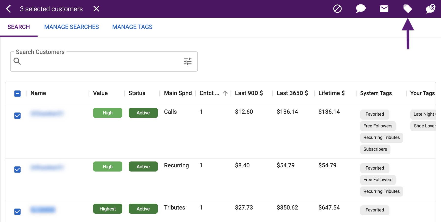 Add Tags bulk action