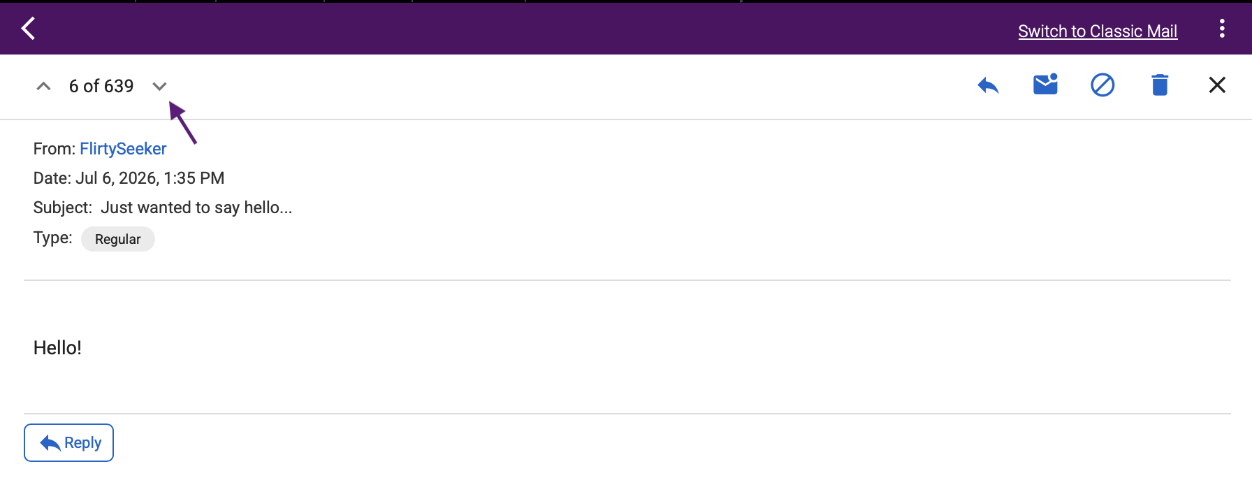 Previous and next message navigation