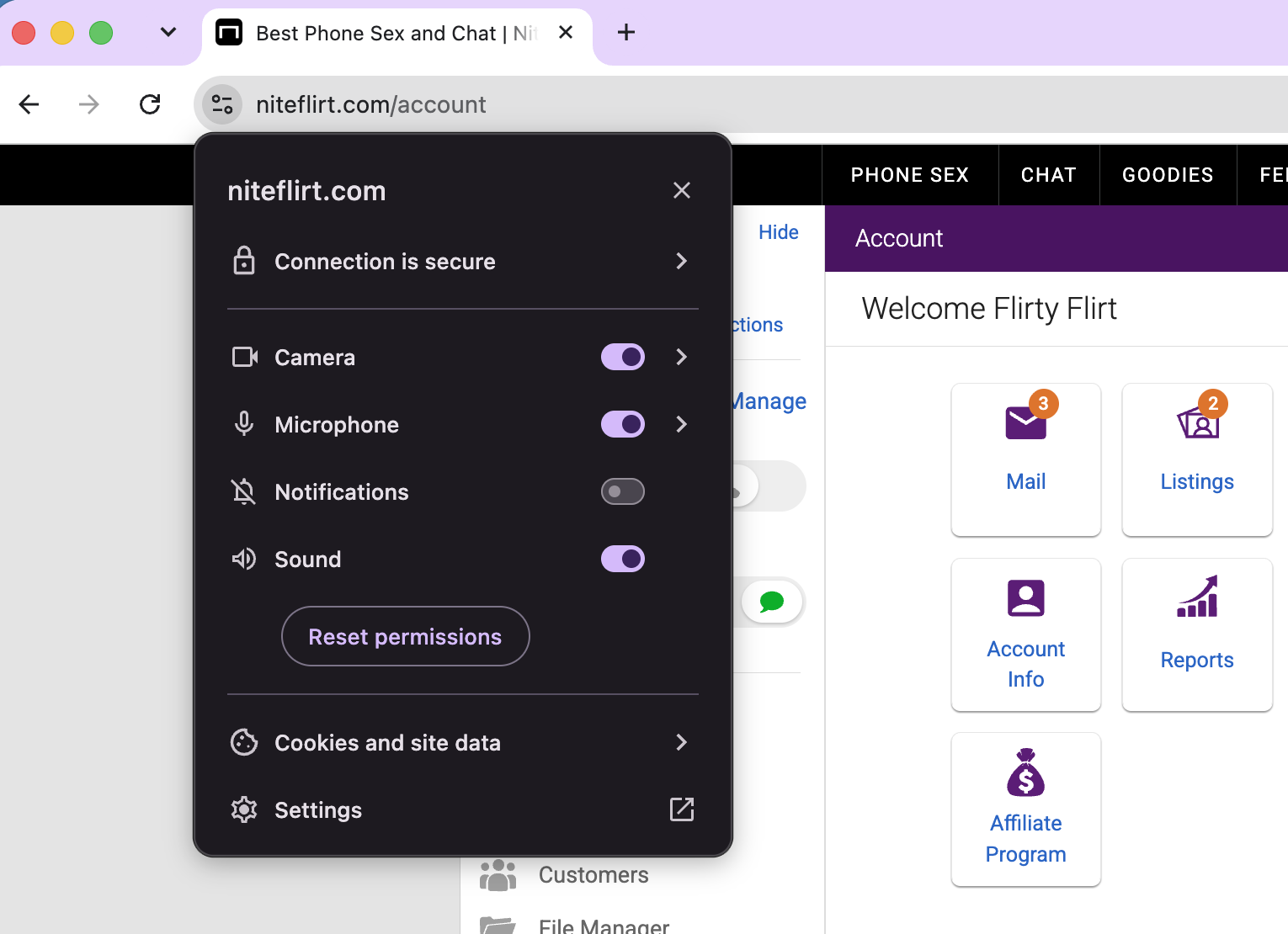 Chrome Site Settings Permissions