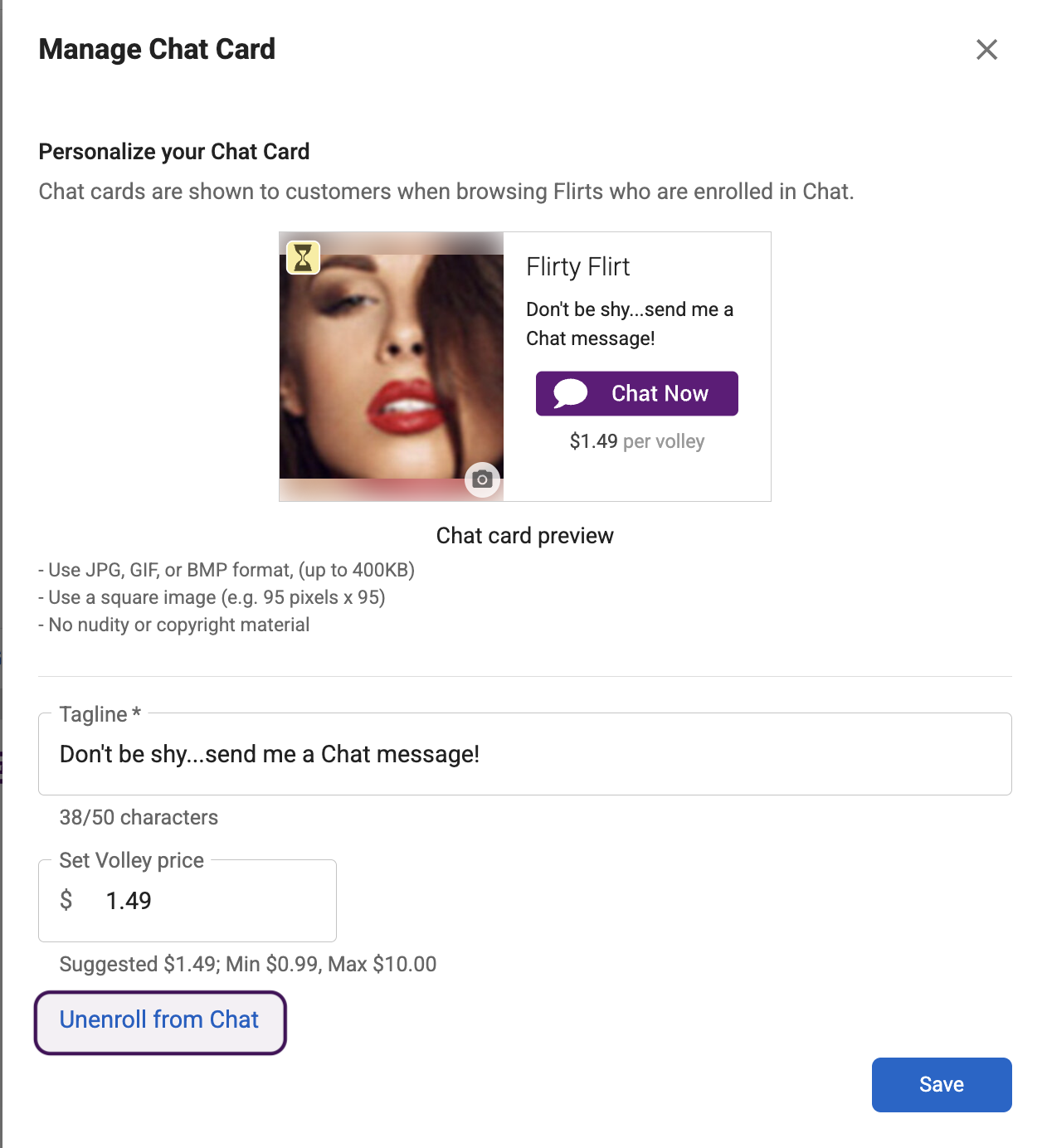 Unenroll from Chat