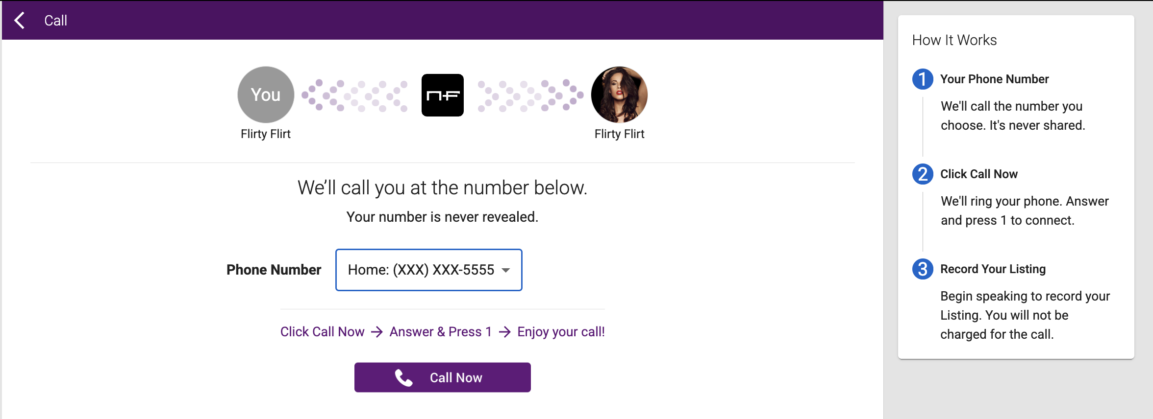 Record a Recorded Listing by phone