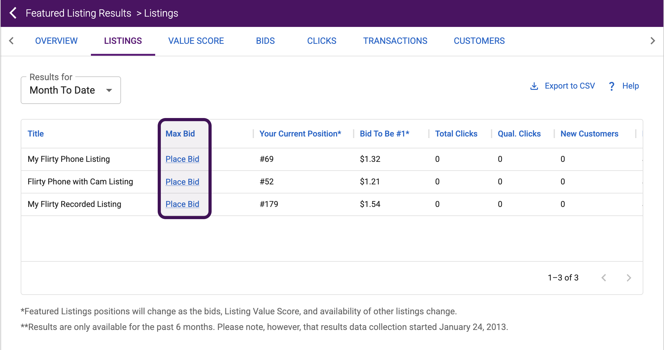 Featured Listing Results - Choose Listing