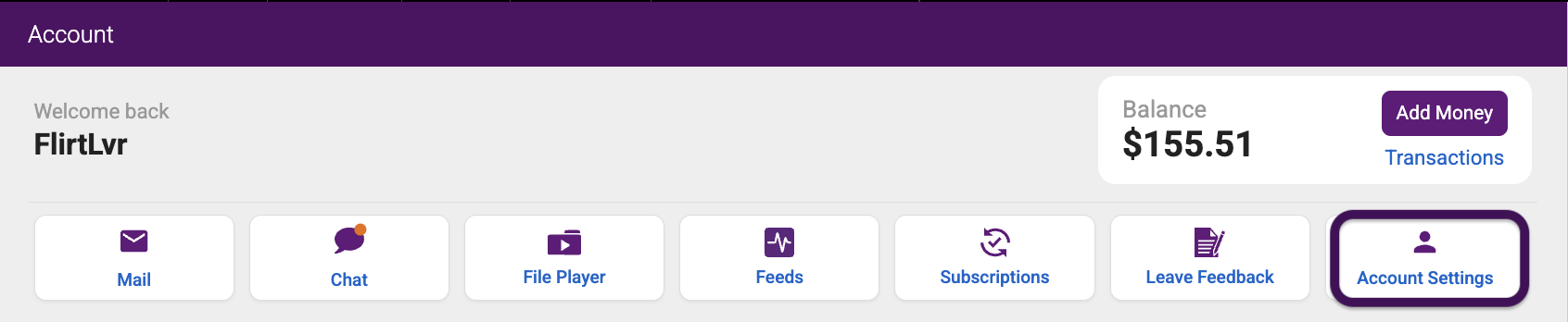 NiteFlirt Account Account Settings